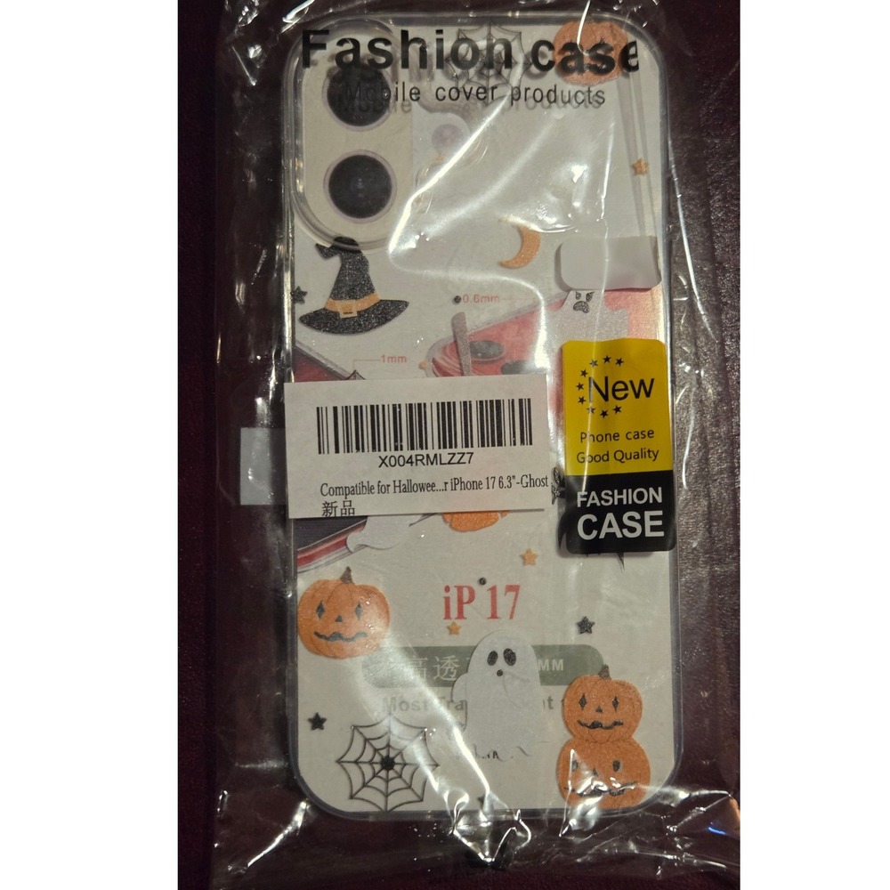 Halloween Ghost‎ Pumpkin Clear Case for iPhone 17 6.3 Inch Witch Hat Spiderweb